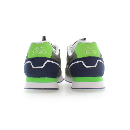 Sleek Green Sneakers with Iconic Logo Detailing