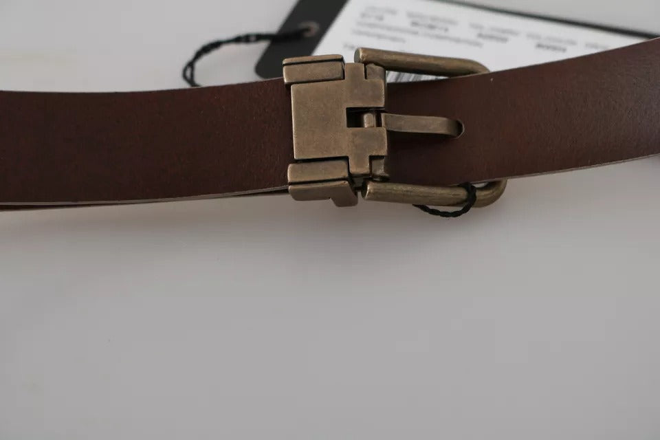 Cream Beige Gold Buckle Waist Leather Belt