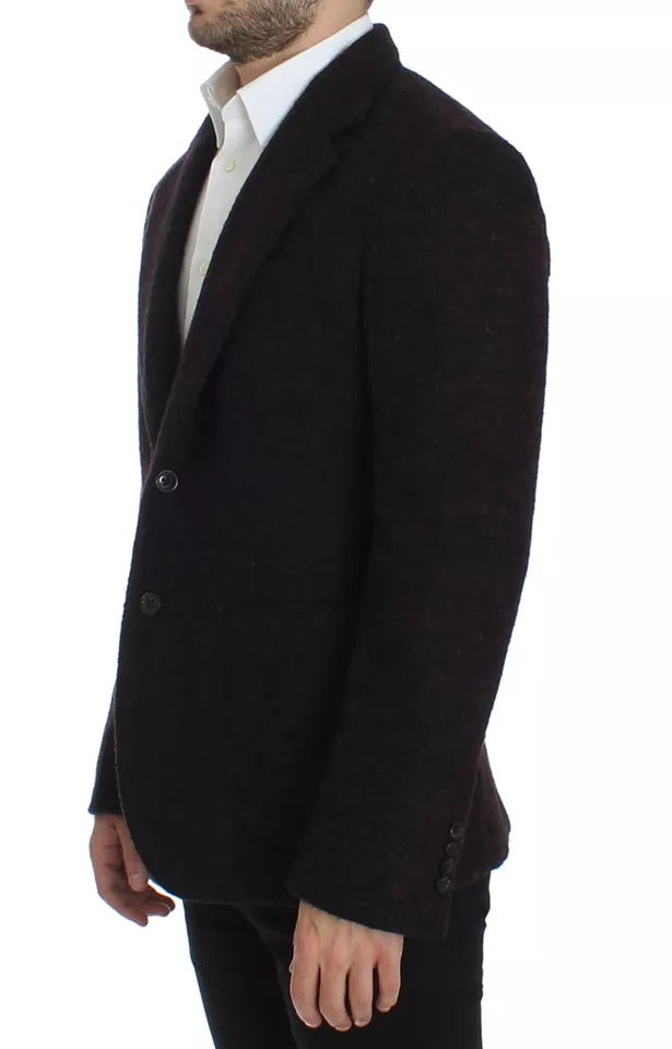 Bordeaux Alpaca Two Button Jacket Blazer