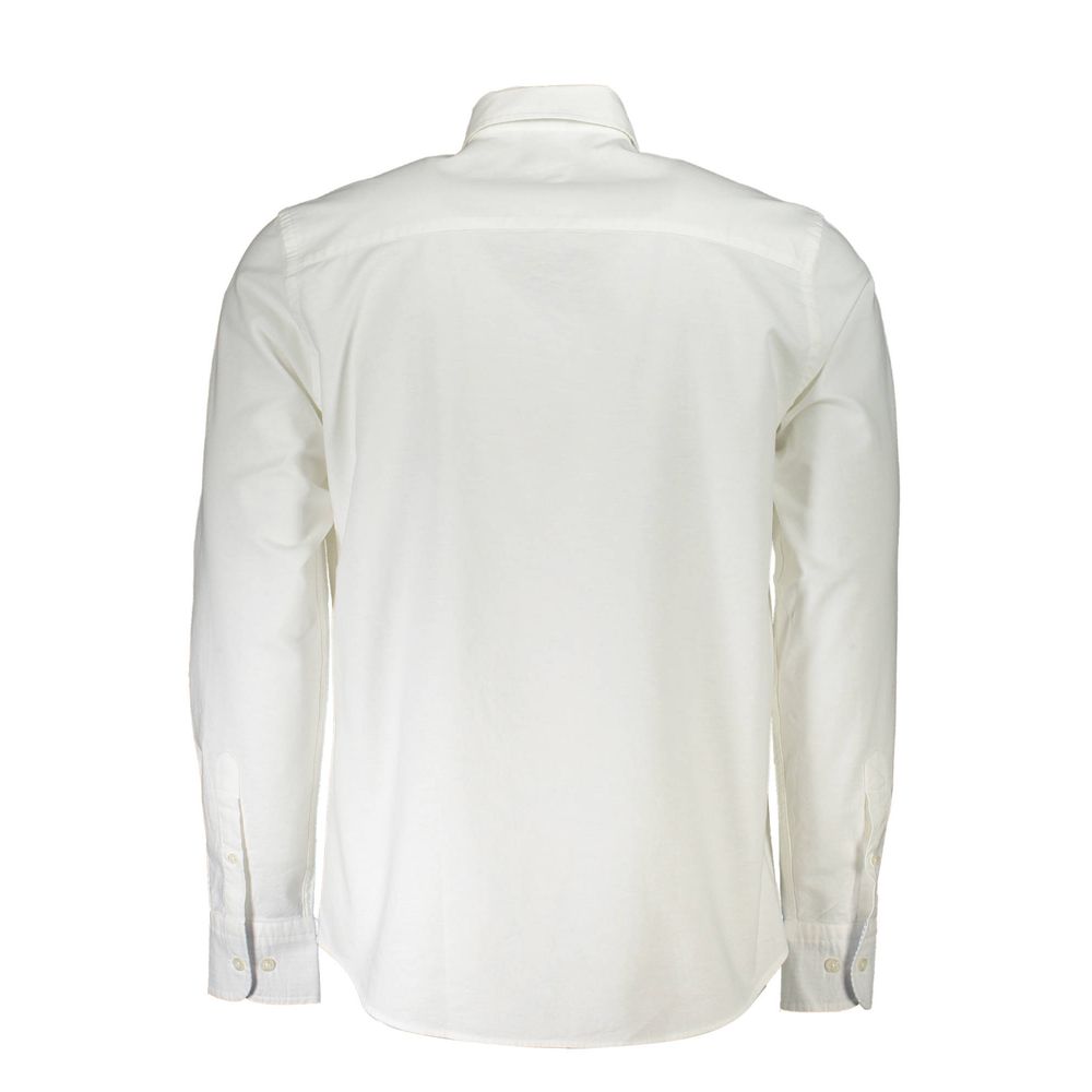 Elegant White Cotton Button-Down Shirt