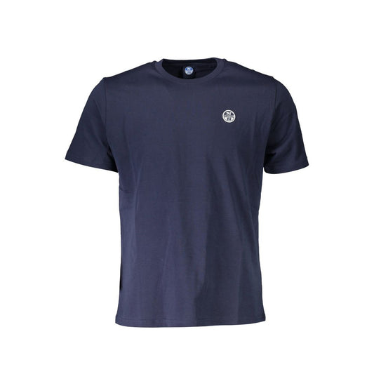 Chic Blue Cotton Tee with Sleek Logo Detail