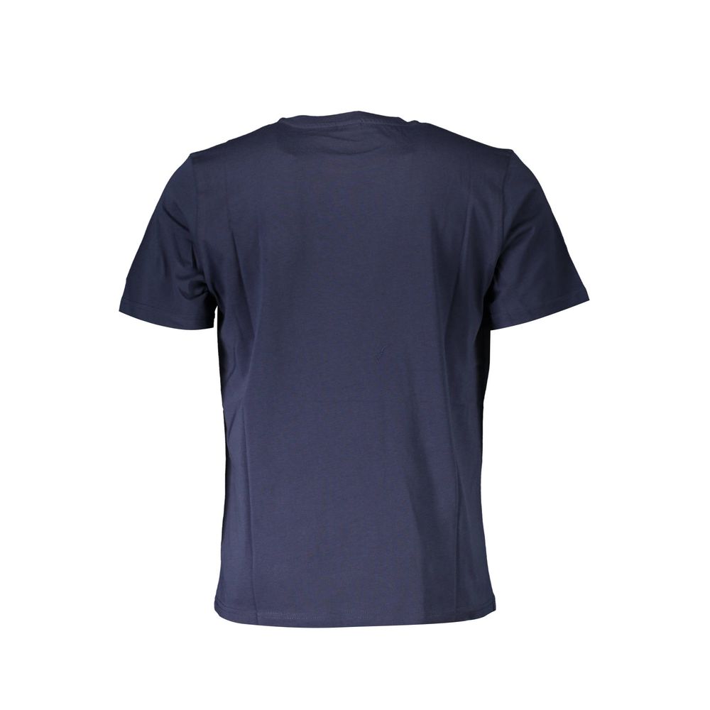 Chic Blue Cotton Tee with Sleek Logo Detail