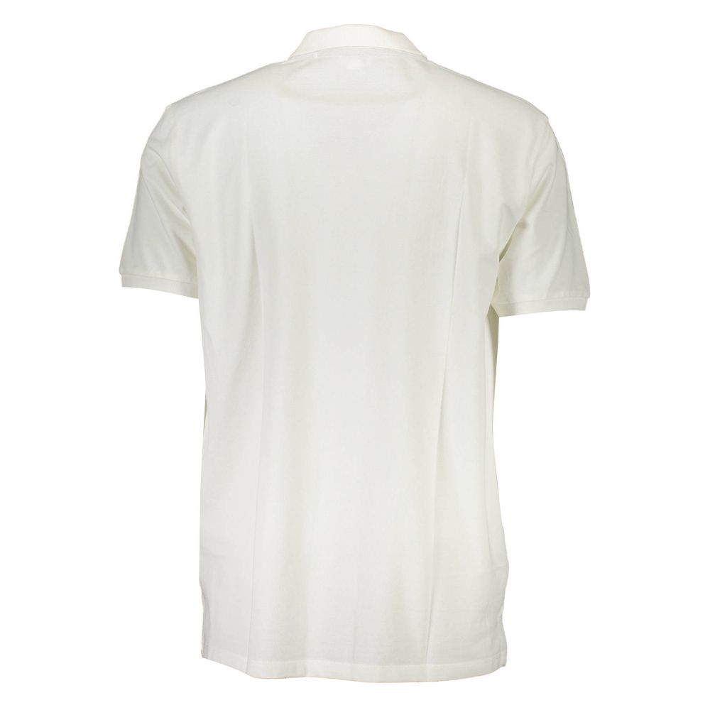 Chic White Embroidered Polo for Men