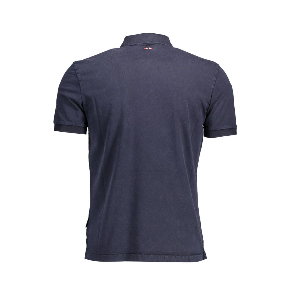 Elegant Blue Cotton Polo with Embroidered Logo