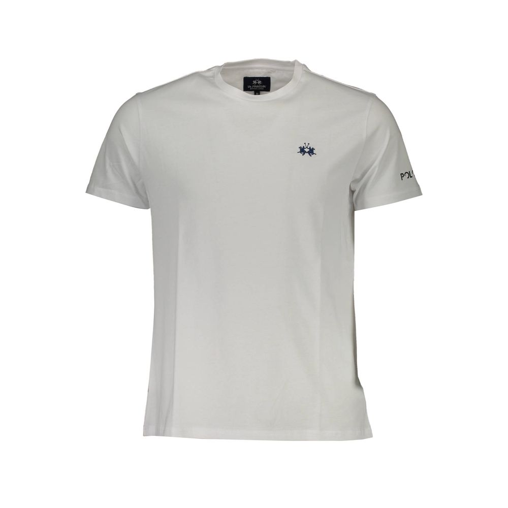 Embroidered Logo White Tee for Men