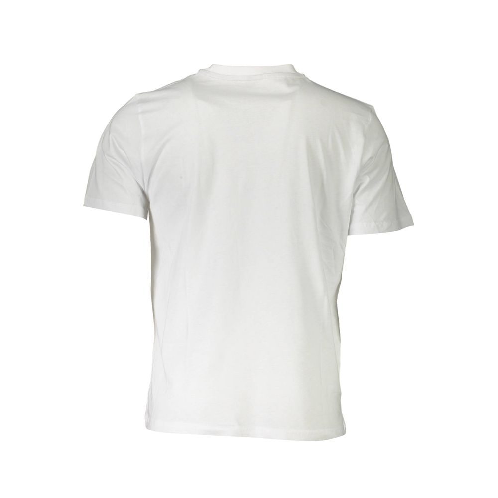 Crisp White Cotton Tee with Signature Print