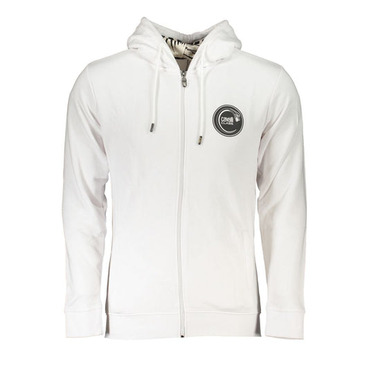 Elegante sudadera con capucha blanca con logo estampado