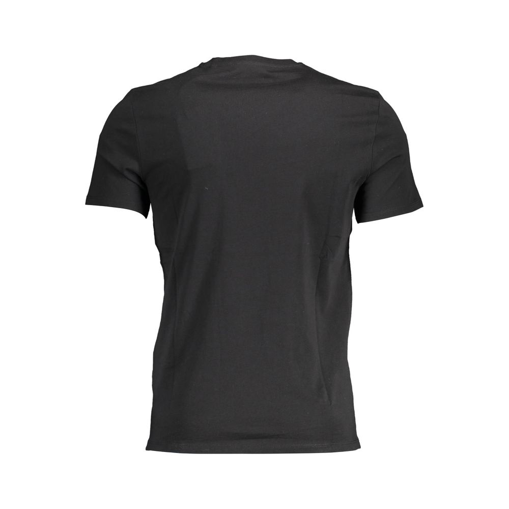 Sleek V-Neck Logo Tee in Classic Black