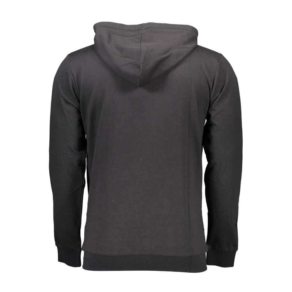 Elegant Black Hooded Zip Sweatshirt