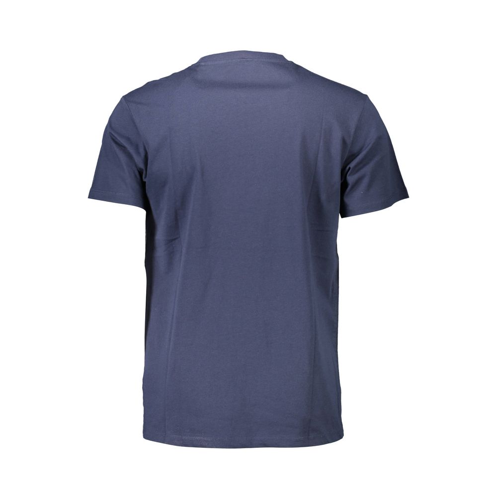 Sleek Blue Logo Crew Neck Tee