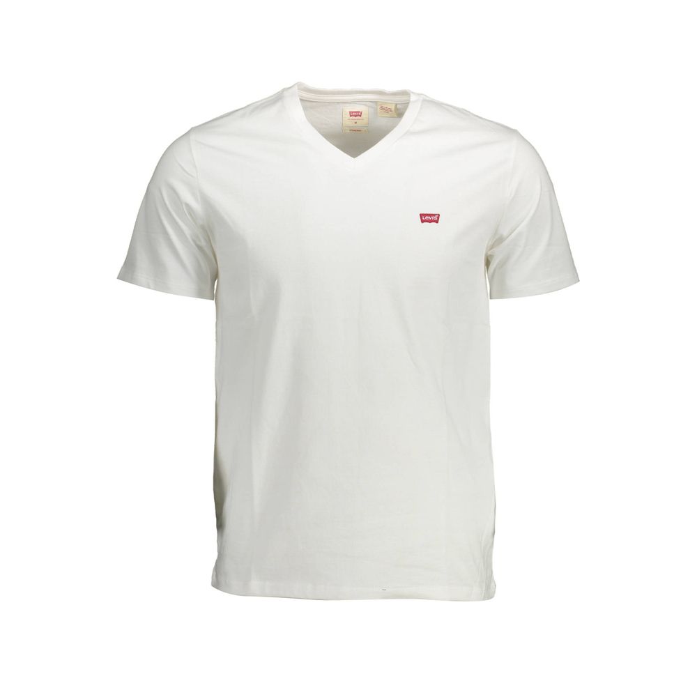 Classic V-Neck White Cotton Tee