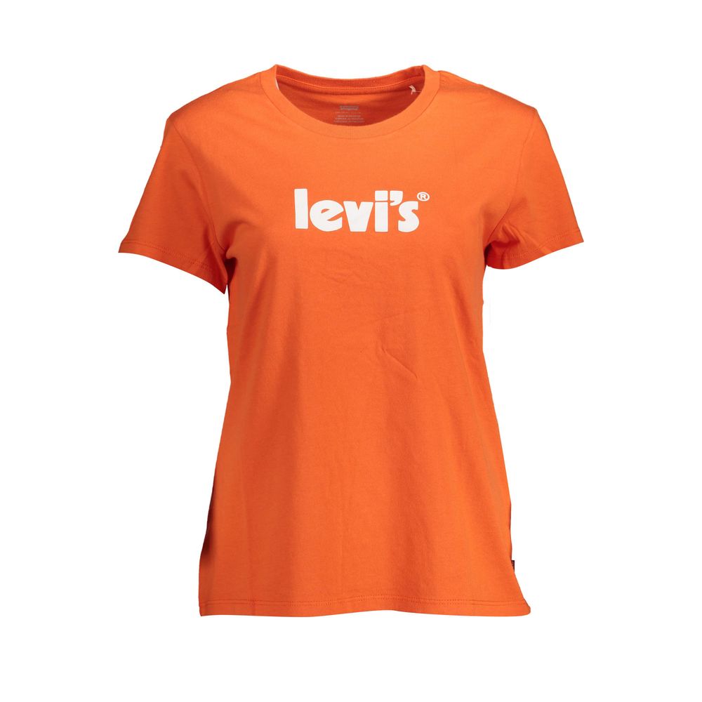 Chic Orange Logo Print Tee