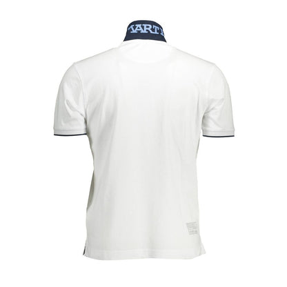 Elegant White Polo with Contrasting Embroidery