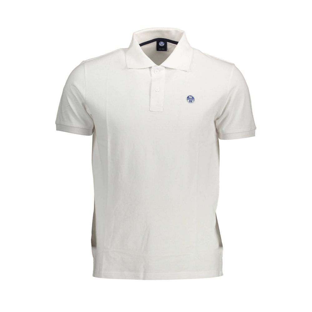 Elegant White Cotton Polo With Logo Detail