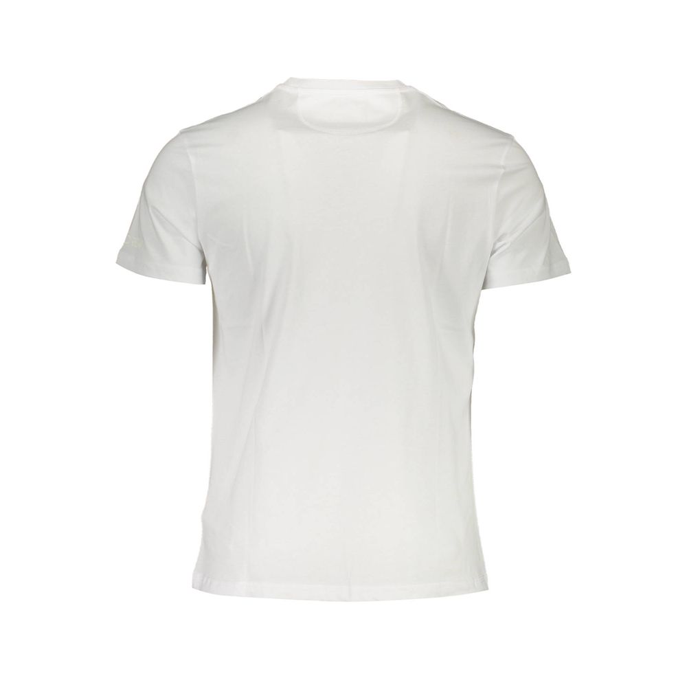 Elegant White Crew Neck Tee with Logo Print