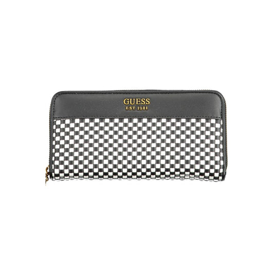 Sleek Black Polyethylene Wallet with Contrasting Details