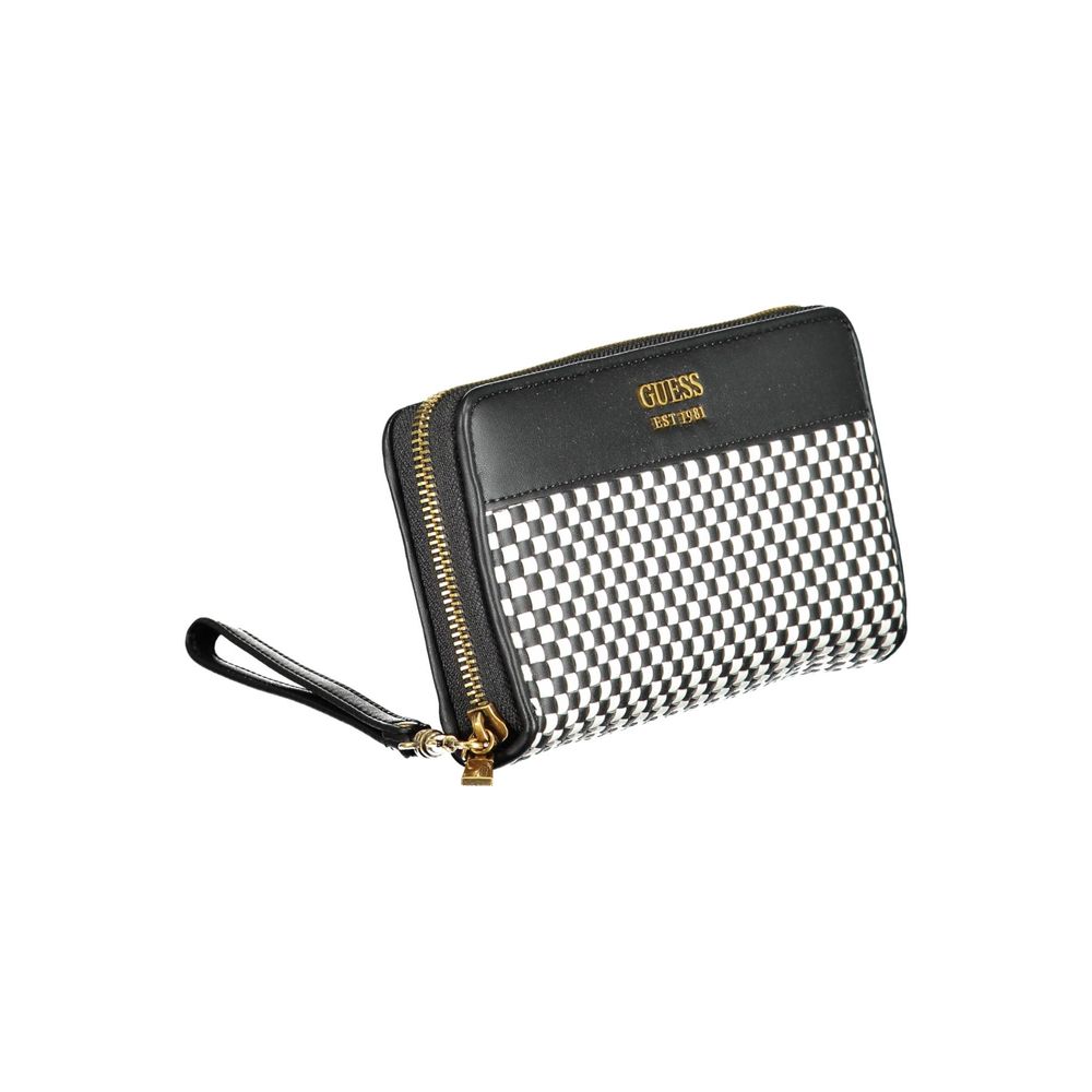 Sleek Black Polyethylene Wallet with Contrasting Details