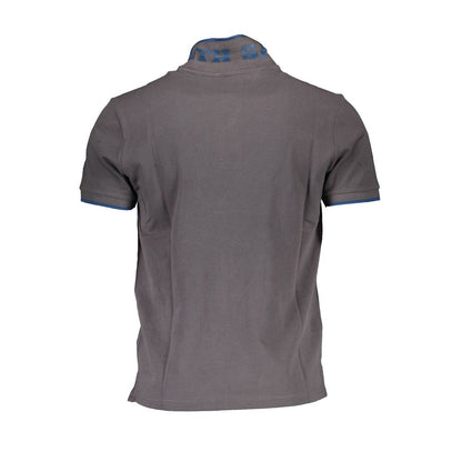 Elegant Gray Short-Sleeved Polo Shirt