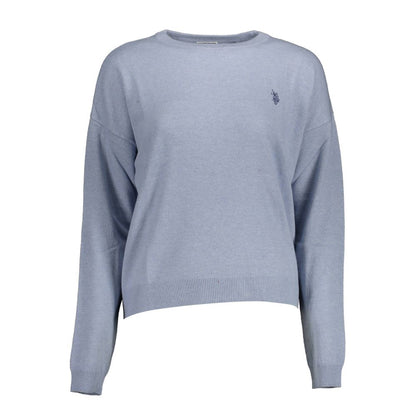 Elegant Light Blue Embroidered Sweater