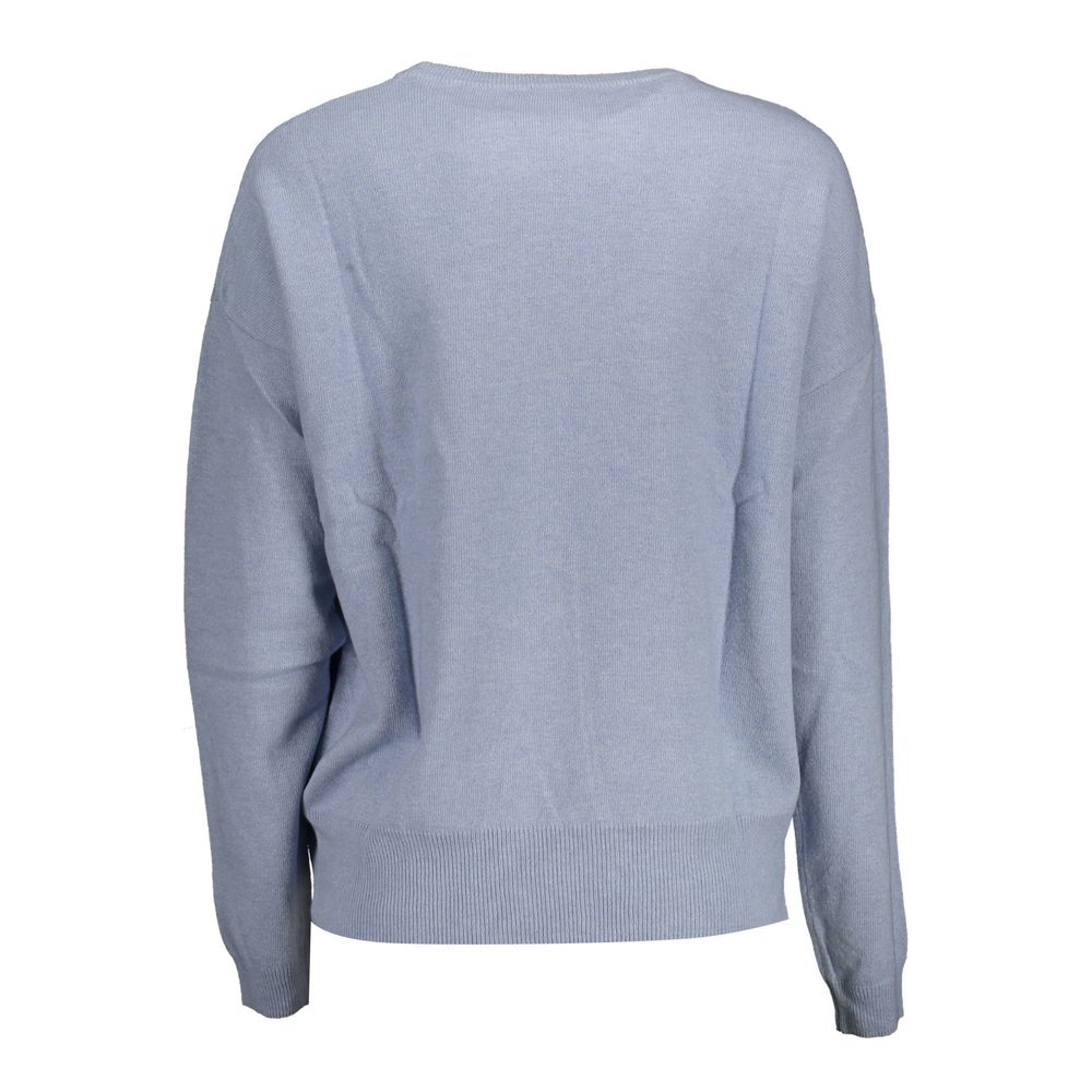 Elegant Light Blue Embroidered Sweater