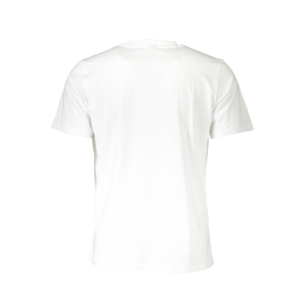 Chic White Cotton Tee with Logo Accent