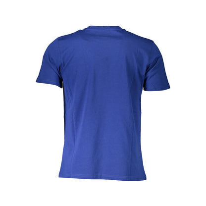 Chic Blue Round Neck Printed Tee