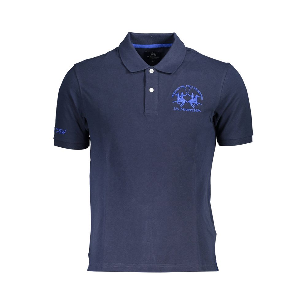 Elegant Blue Cotton Polo Shirt