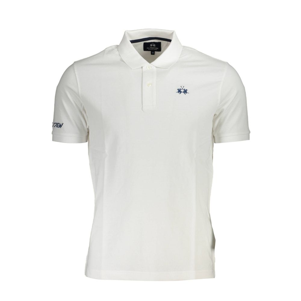 Elegant White Cotton Polo Shirt