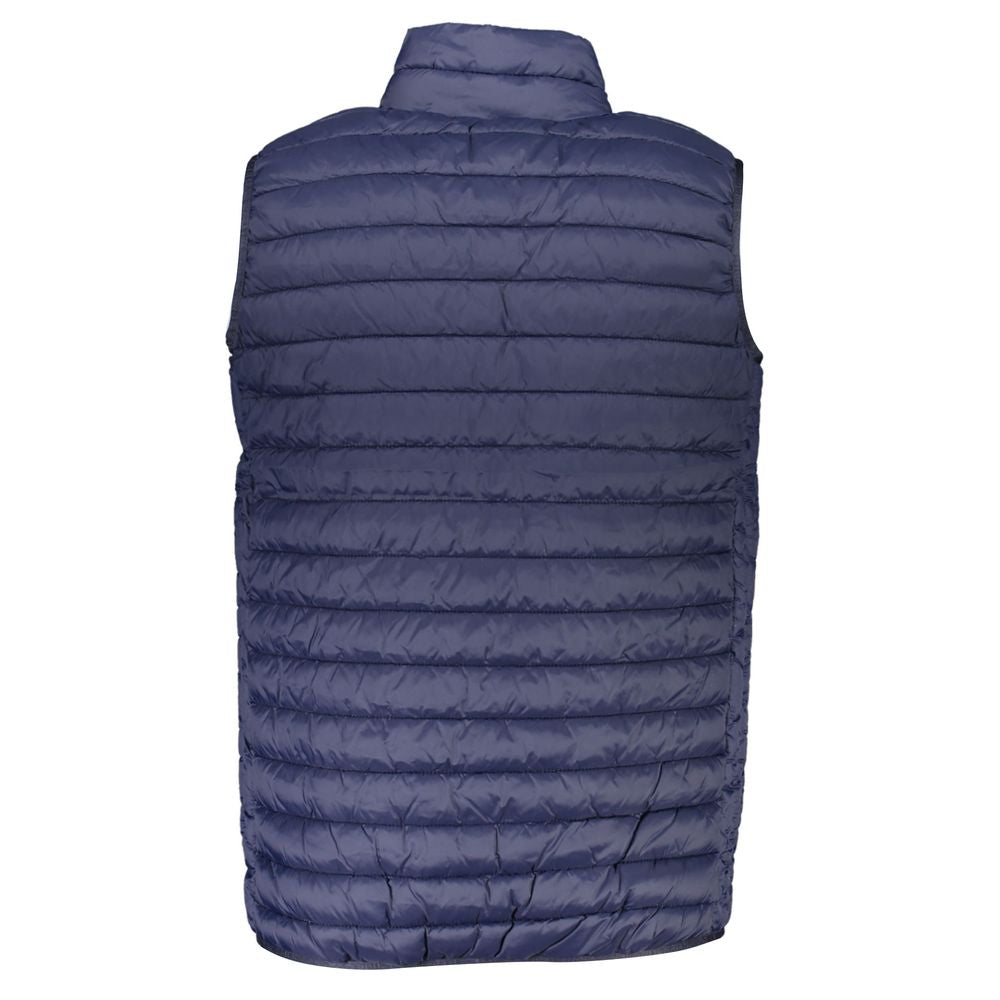 Sleek Sleeveless Zippered Vest in Blue