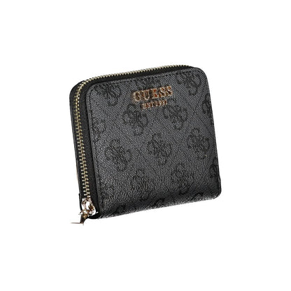 Elegante Cartera de Polietileno Negra con Detalle de Logo