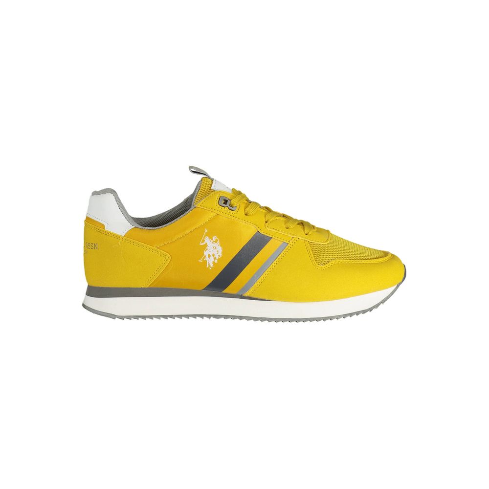 Radiant Yellow Sports Sneakers with Contrasting Details