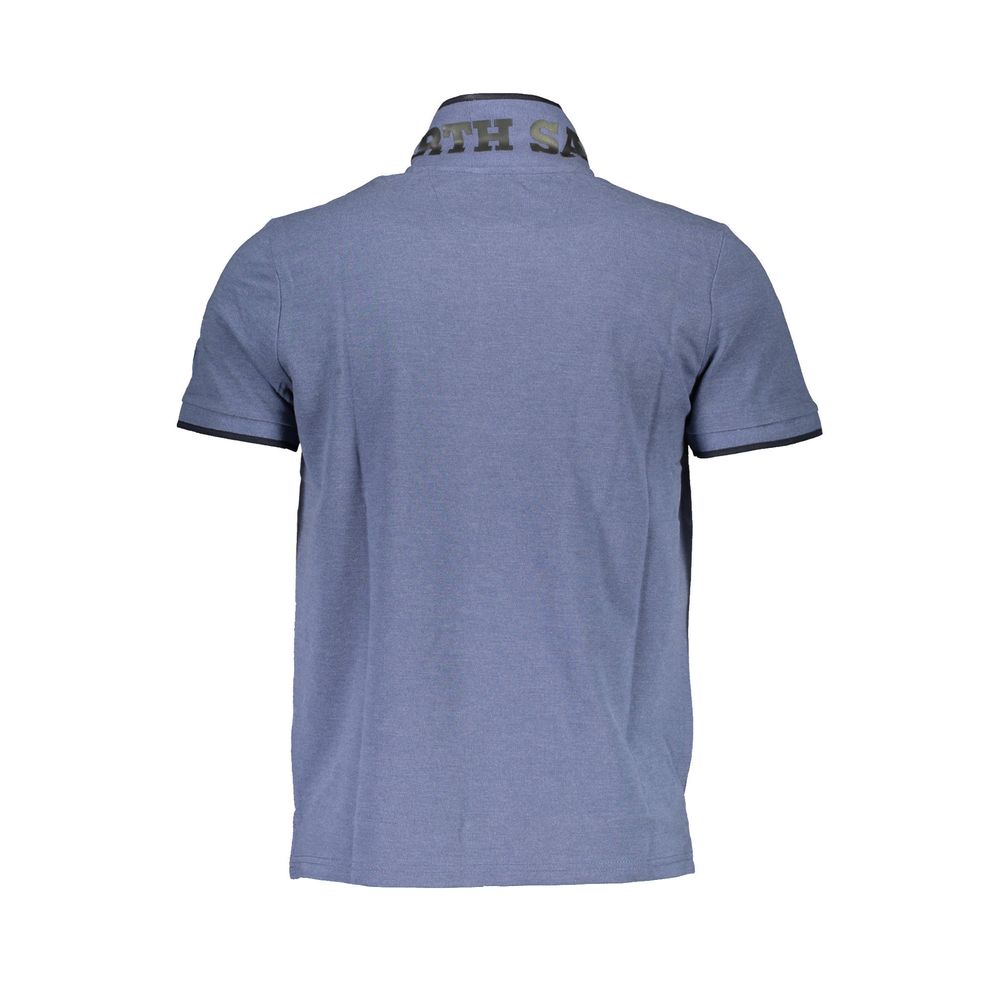 Elevated Casual Blue Polo with Contrasting Details