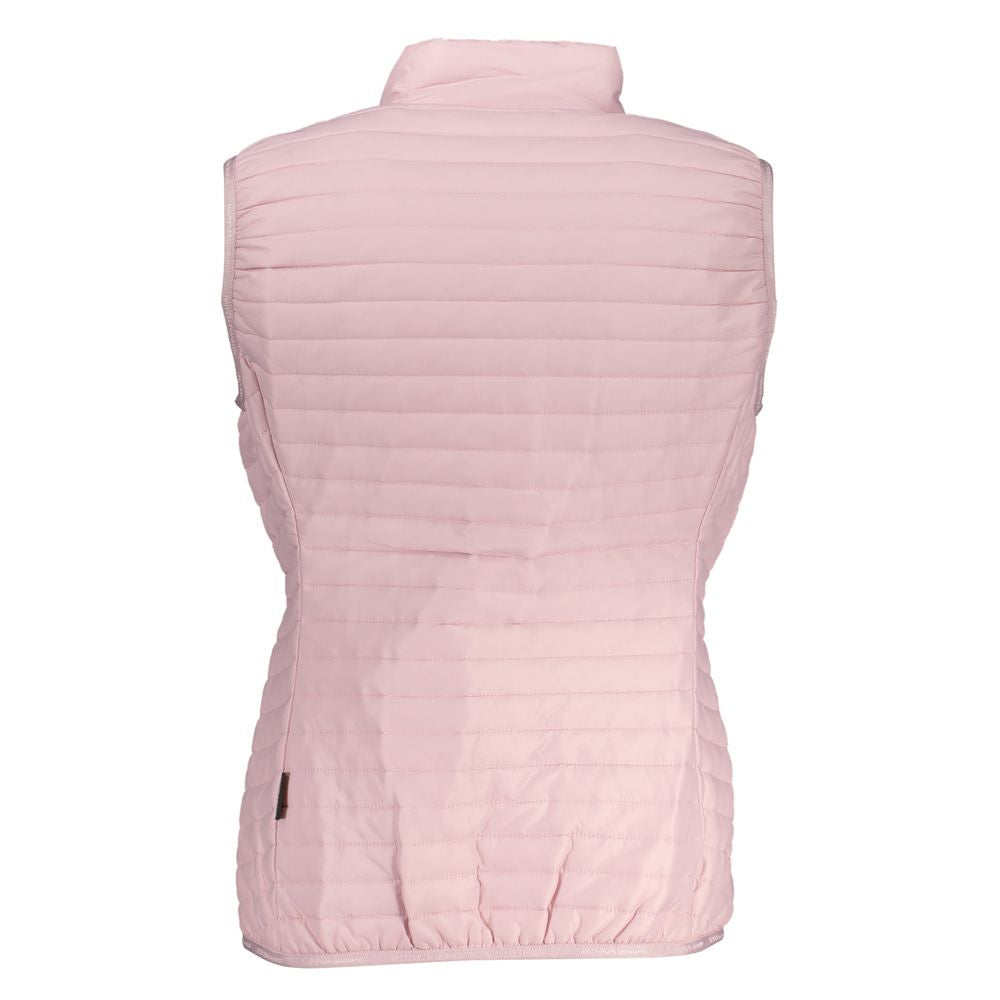 Sleeveless Pink Contrast Detail Jacket