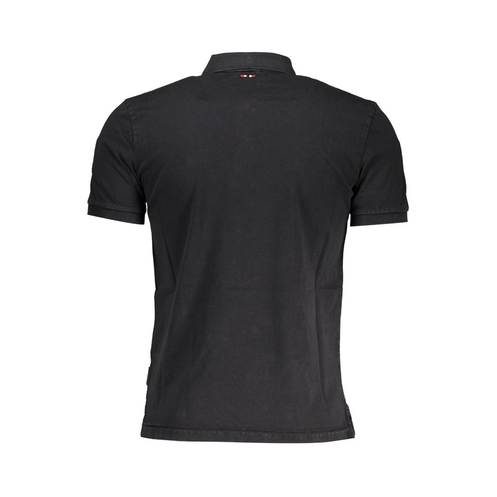 Elegant Black Embroidered Polo