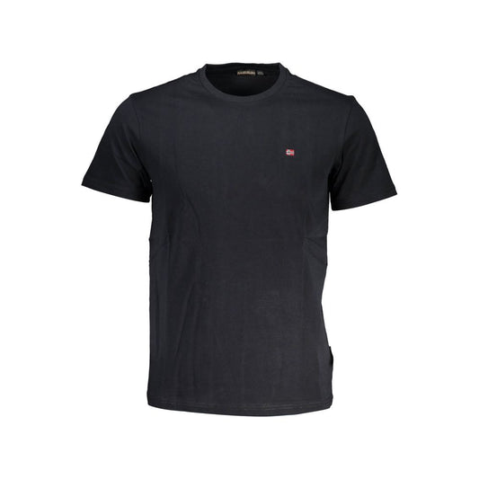 Elegant Embroidered Black Cotton Tee