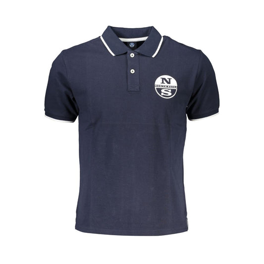 Blue Cotton Polo Shirt