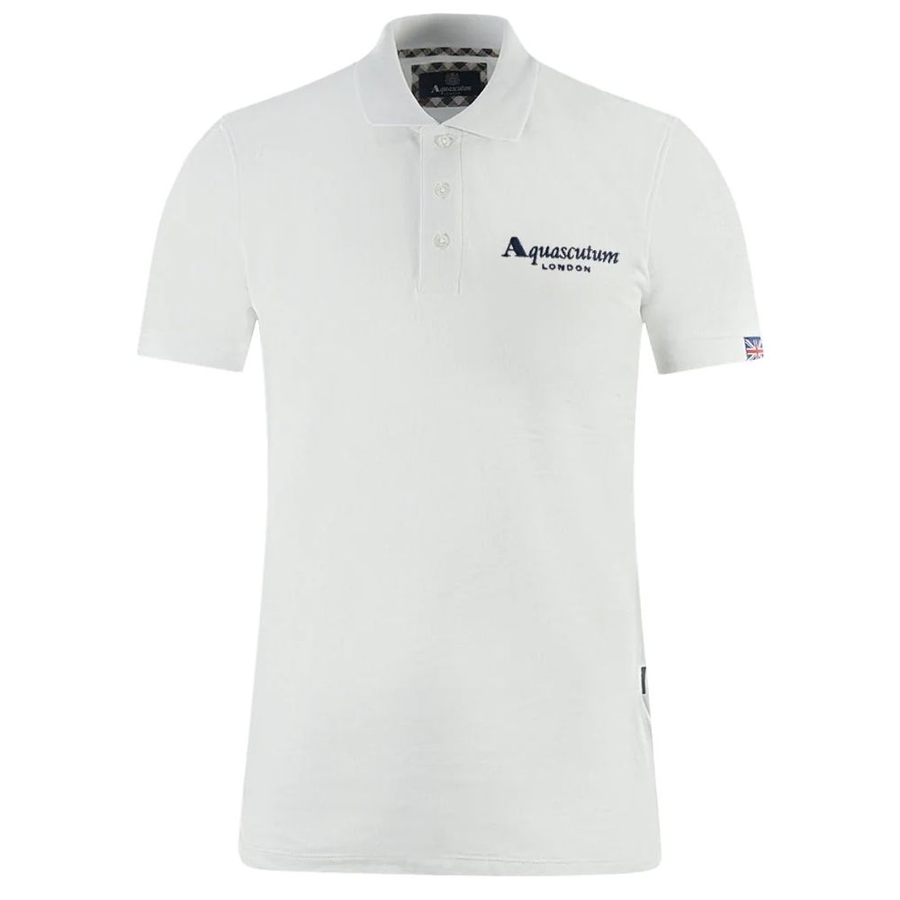 Elegant White Cotton Polo Shirt