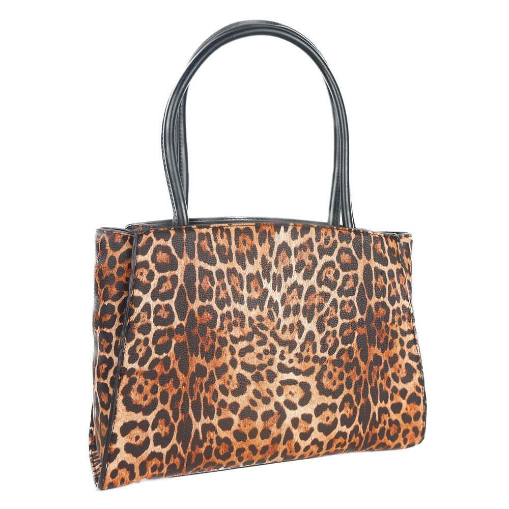 Shopper met luipaardprint en logoaccent