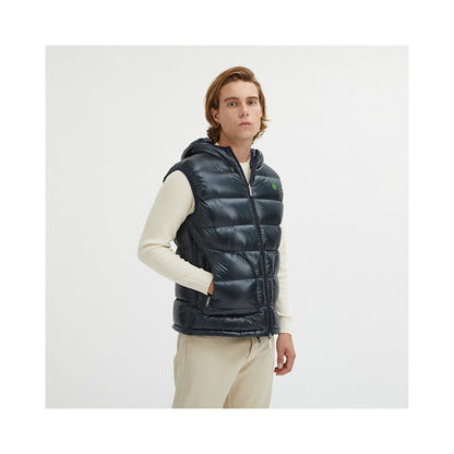 Reversible Centogrammi Hooded Vest in Blue/Grey