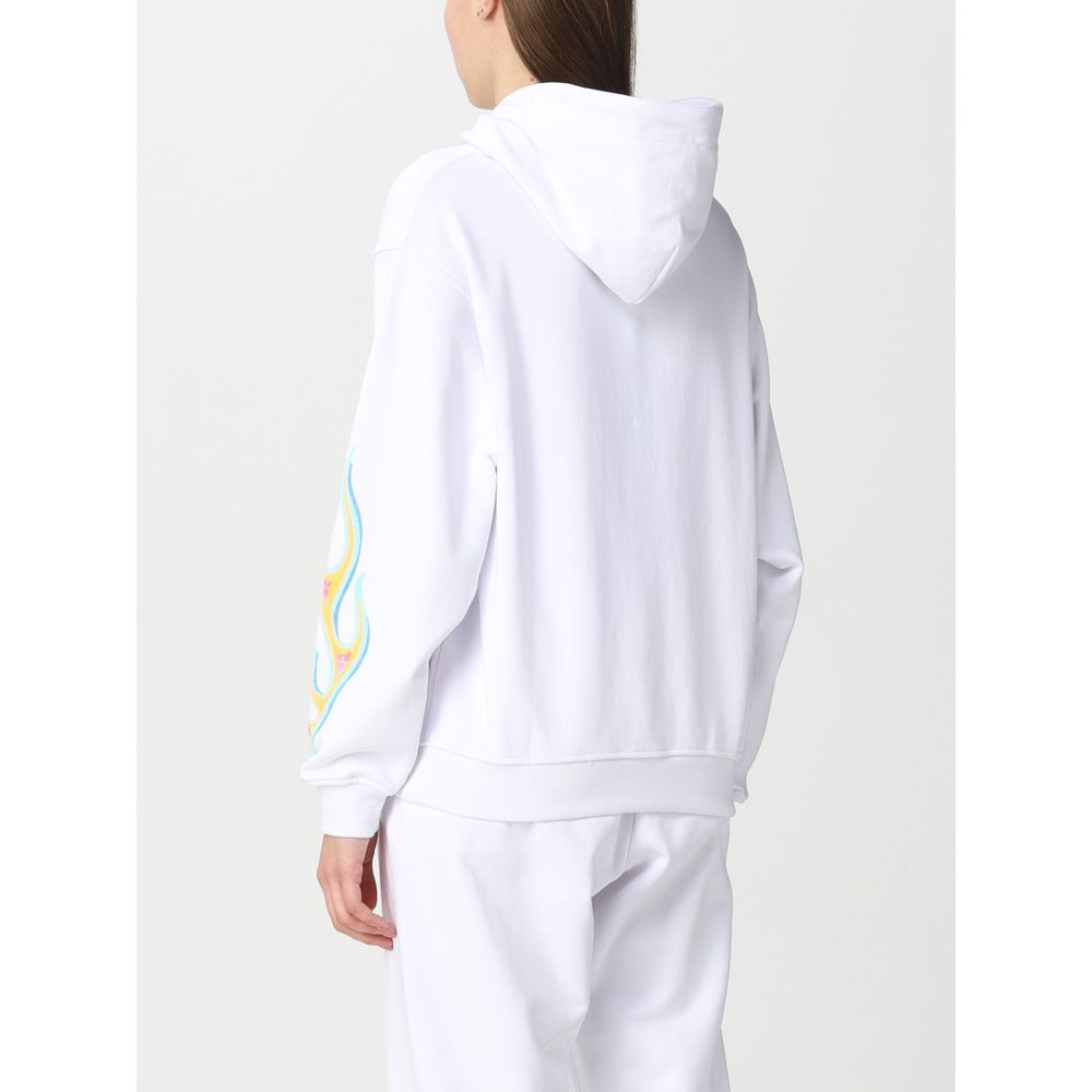 White Cotton Women Hoodie