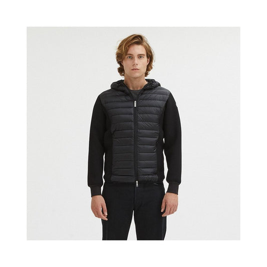 Sleek Black Nylon Down Jacket