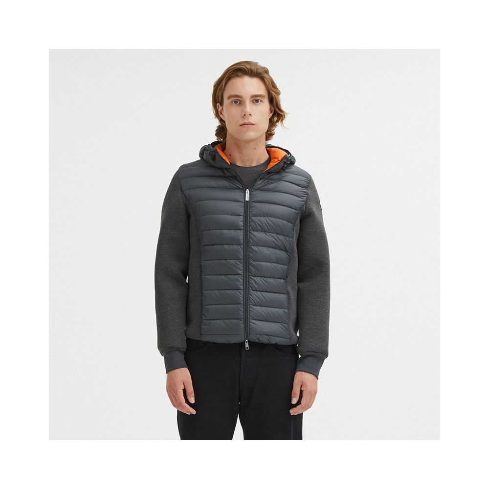 Elegant Grey Goose Down Puffer Jacket