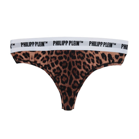 Dúo de tanga elegante con estampado de leopardo para mujer