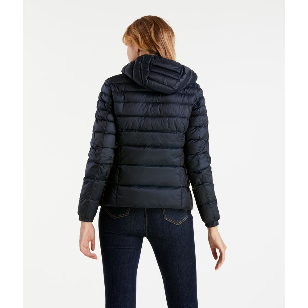 Elegant Satin-Feel Down Jacket in Dark Blue