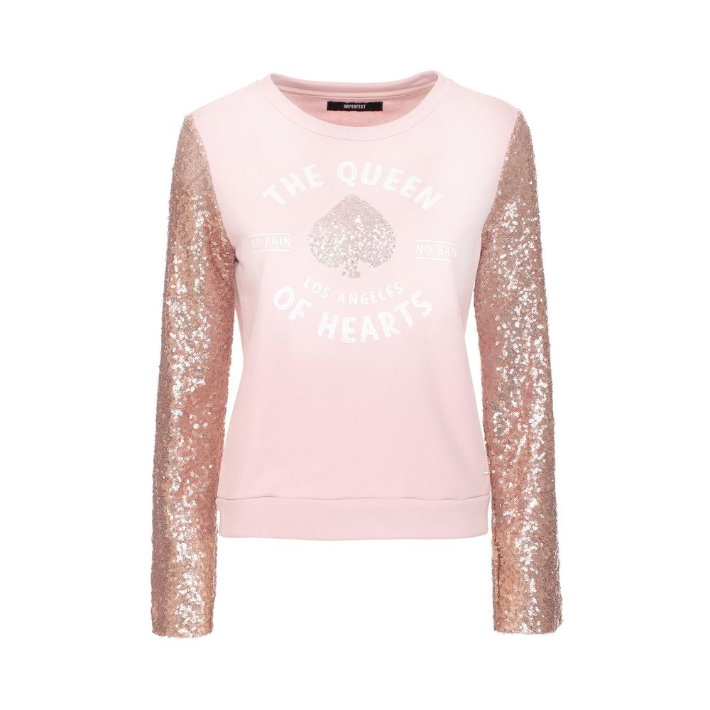 Elegant Pink Long Sleeve Crewneck