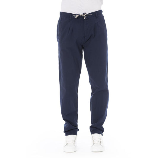 Pantalón chino elegante de algodón azul