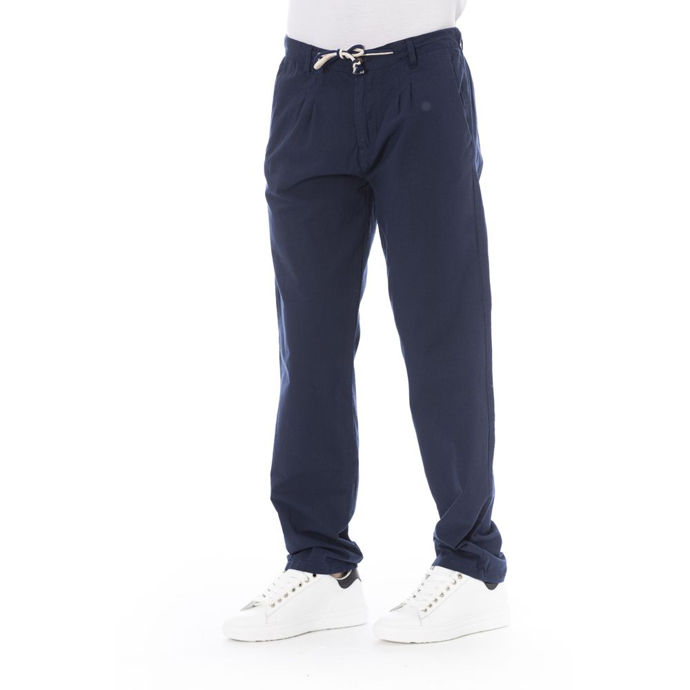 Pantalón chino elegante de algodón azul