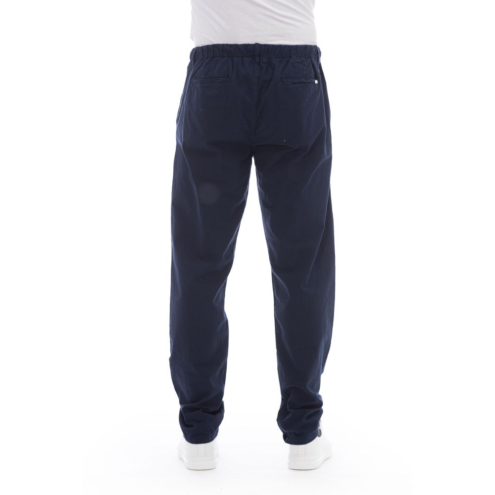 Elegante blauwe katoenen chinobroek