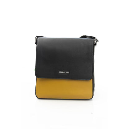 Elegante bolso bandolera de cuero amarillo