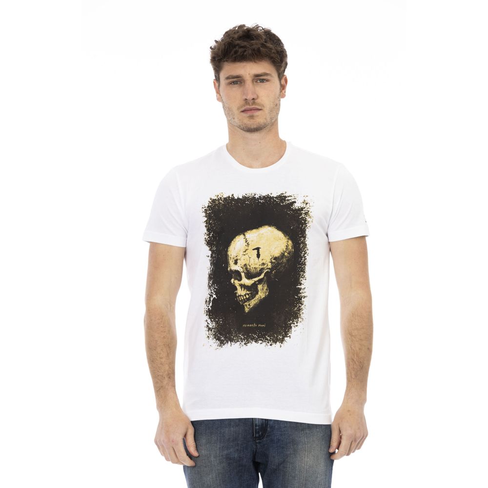 Strak wit grafisch T-shirt met artistieke print